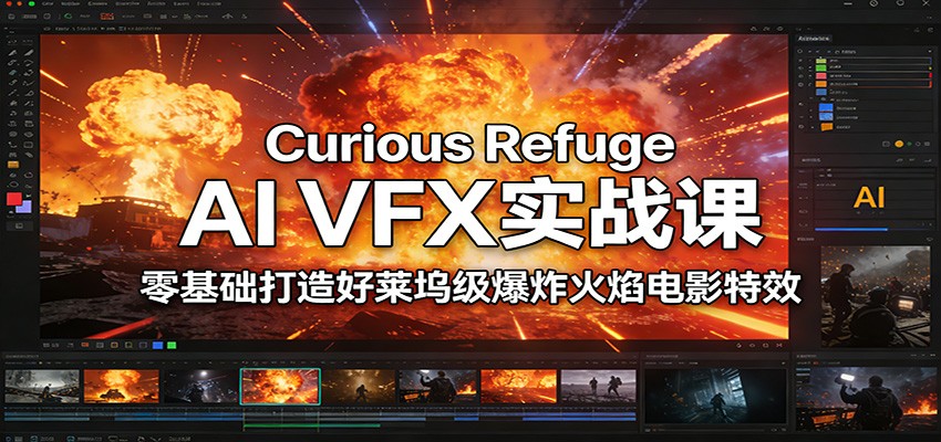 Curious Refuge AI VFX实战课，零基础打造好莱坞级爆炸火焰电影特效-夏姐拆项目