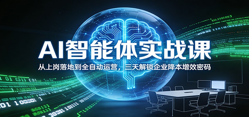 AI智能体实战课：从上岗落地到全自动运营，三天解锁企业降本增效密码-夏姐拆项目