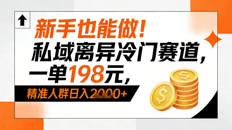 新手也能做！私域离异冷门赛道，一单198，精准人群日入1k+-夏姐拆项目