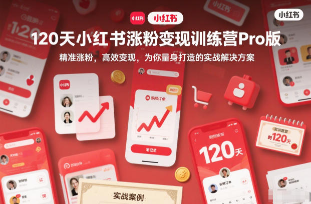 120天小红书涨粉变现训练营Pro版，精准涨粉，高效变现，为你量身打造的实战解决方案-夏姐拆项目